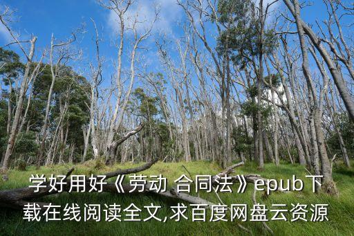 學(xué)好用好《勞動 合同法》epub下載在線閱讀全文,求百度網(wǎng)盤云資源
