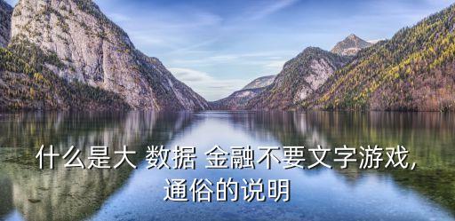 金融大數(shù)據(jù)