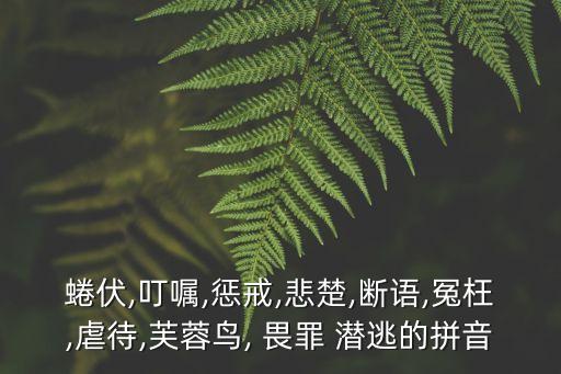 蜷伏,叮囑,懲戒,悲楚,斷語,冤枉,虐待,芙蓉鳥, 畏罪 潛逃的拼音