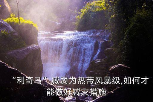 “利奇馬”減弱為熱帶風(fēng)暴級(jí),如何才能做好減災(zāi)措施