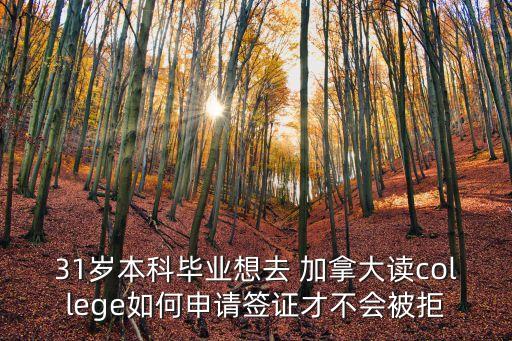 31歲本科畢業(yè)想去 加拿大讀college如何申請(qǐng)簽證才不會(huì)被拒