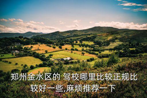  鄭州金水區(qū)的 駕校哪里比較正規(guī)比較好一些,麻煩推薦一下