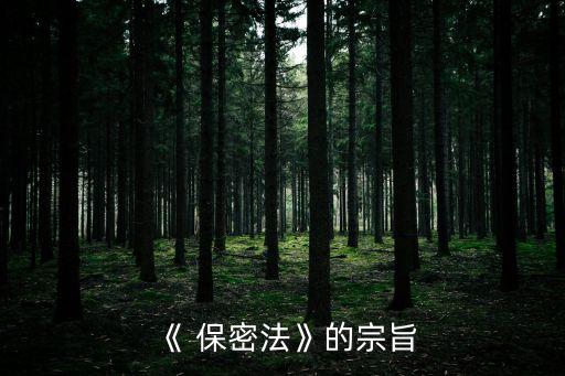 《 保密法》的宗旨