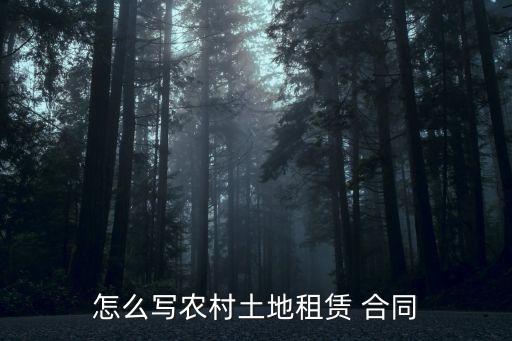 怎么寫農(nóng)村土地租賃 合同