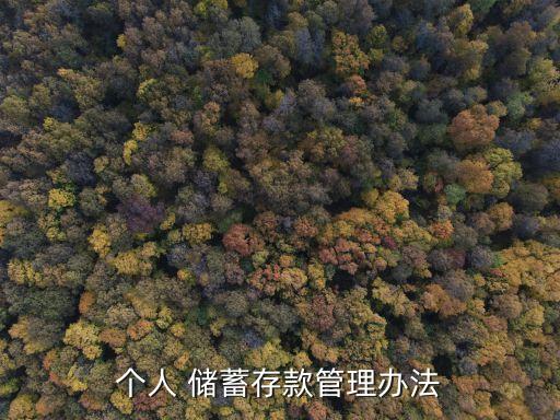 個人 儲蓄存款管理辦法