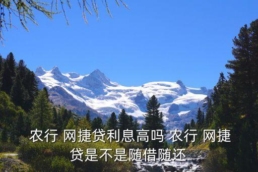 農(nóng)行網(wǎng)捷貸怎么樣,農(nóng)行快e貸