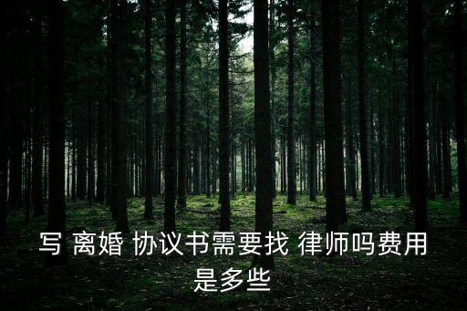 寫 離婚 協(xié)議書需要找 律師嗎費用是多些