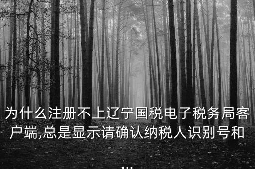 為什么注冊(cè)不上遼寧國(guó)稅電子稅務(wù)局客戶端,總是顯示請(qǐng)確認(rèn)納稅人識(shí)別號(hào)和...