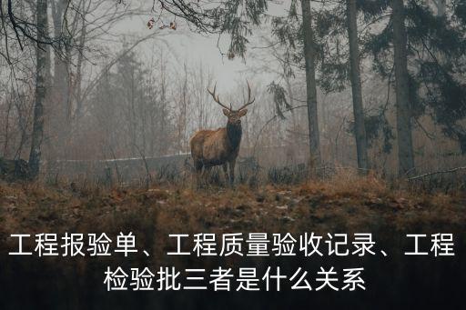 工程報驗單、工程質(zhì)量驗收記錄、工程 檢驗批三者是什么關(guān)系