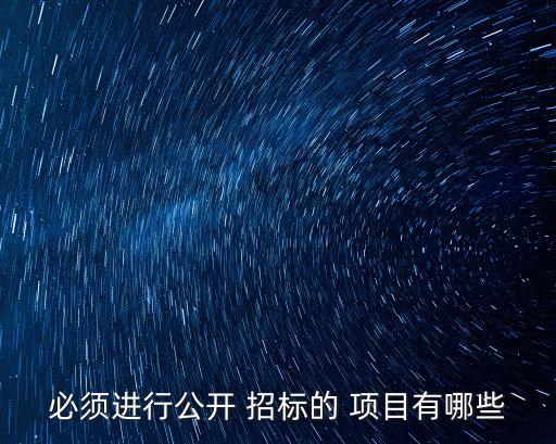 必須招標(biāo)項(xiàng)目,非依法必須招標(biāo)項(xiàng)目