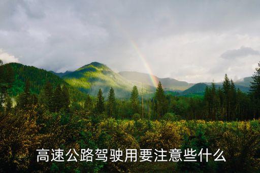 高速注意事項,第一次上高速注意事項