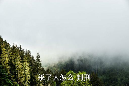 殺了人怎么 判刑