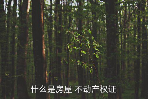 什么是房屋 不動產(chǎn)權(quán)證