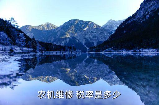 農(nóng)機(jī)維修 稅率是多少