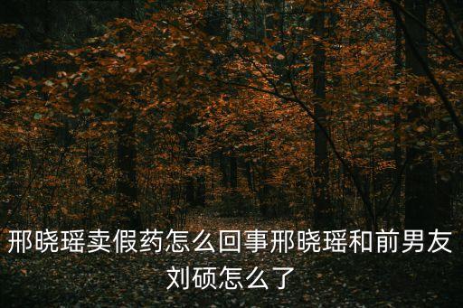 邢曉瑤賣假藥怎么回事邢曉瑤和前男友劉碩怎么了