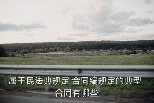 屬于民法典規(guī)定 合同編規(guī)定的典型 合同有哪些