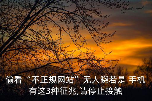 偷看“不正規(guī)網(wǎng)站”無人曉若是 手機有這3種征兆,請停止接觸