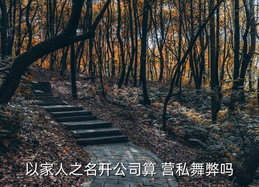 以家人之名開公司算 營(yíng)私舞弊嗎