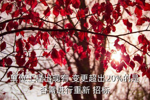 單位工程出現(xiàn)有 變更超出20%的是否需進行重新 招標(biāo)