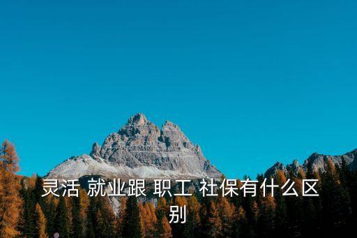  靈活 就業(yè)跟 職工 社保有什么區(qū)別