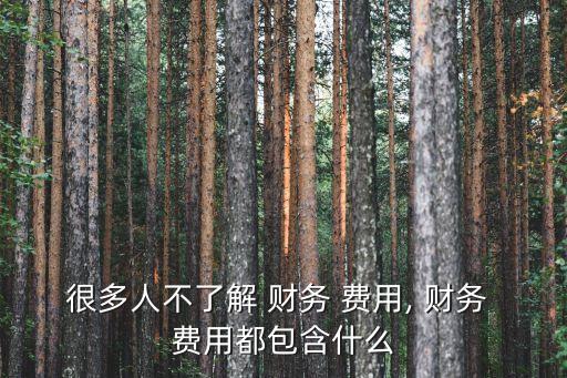 很多人不了解 財務(wù) 費用, 財務(wù) 費用都包含什么
