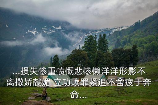 ...損失慘重憤慨悲慘懶洋洋形影不離撒嬌獻(xiàn)媚 立功贖罪緊追不舍疲于奔命...