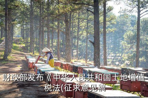 財(cái)政部發(fā)布《中華人民共和國(guó)土地增值 稅法(征求意見稿