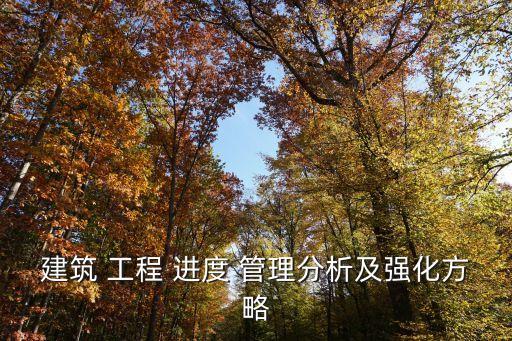 建筑 工程 進度 管理分析及強化方略