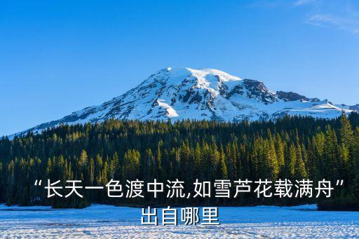 “長(zhǎng)天一色渡中流,如雪蘆花載滿舟”出自哪里
