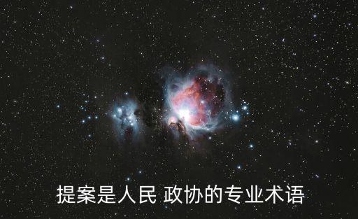  提案是人民 政協(xié)的專業(yè)術(shù)語