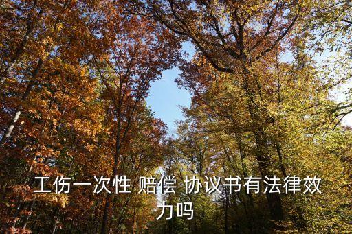  工傷一次性 賠償 協(xié)議書(shū)有法律效力嗎
