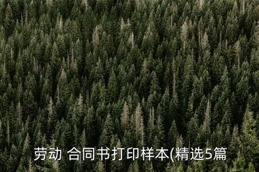  勞動 合同書打印樣本(精選5篇