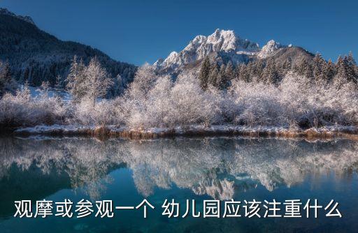 觀摩或參觀一個(gè) 幼兒園應(yīng)該注重什么