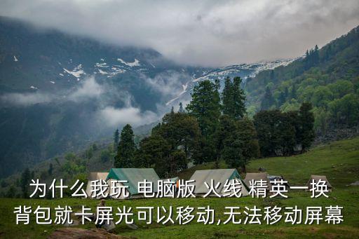 為什么我玩 電腦版 火線 精英一換背包就卡屏光可以移動,無法移動屏幕