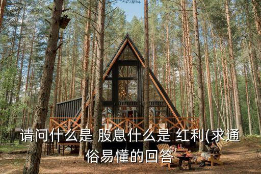 請問什么是 股息什么是 紅利(求通俗易懂的回答