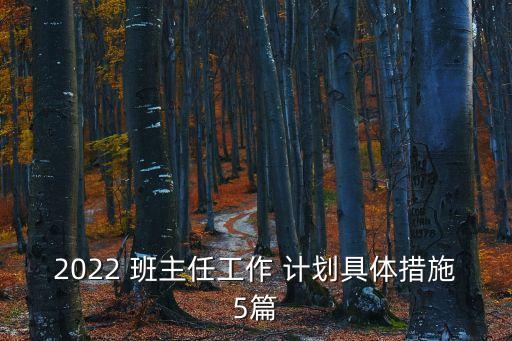 2022 班主任工作 計(jì)劃具體措施5篇