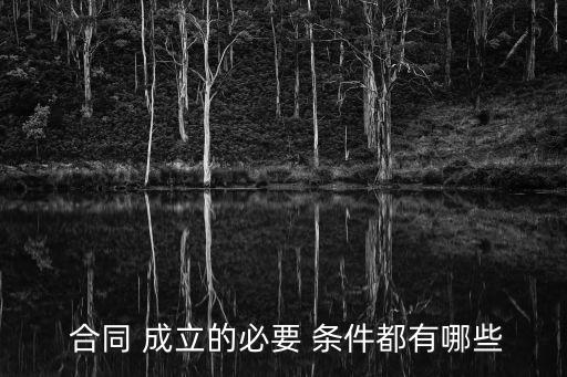  合同 成立的必要 條件都有哪些
