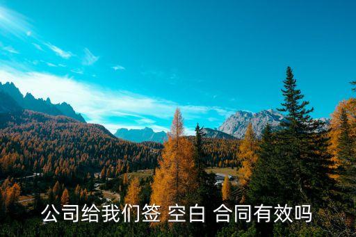 公司給我們簽 空白 合同有效嗎