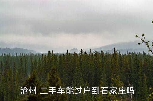  滄州 二手車能過戶到石家莊嗎