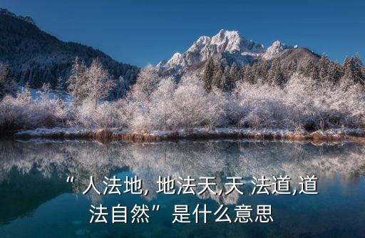 人法地地法天天法道道法自然
