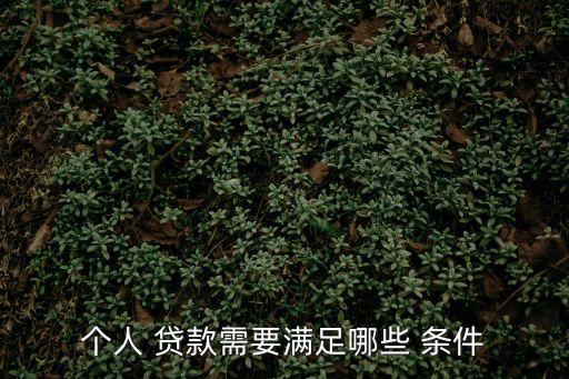 個(gè)人貸款需要什么條件,農(nóng)村信用社個(gè)人貸款需要什么條件