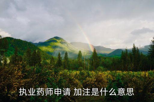 執(zhí)業(yè)藥師申請 加注是什么意思