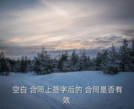  空白 合同上簽字后的 合同是否有效
