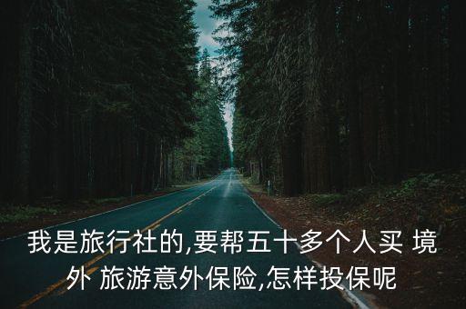 我是旅行社的,要幫五十多個(gè)人買(mǎi) 境外 旅游意外保險(xiǎn),怎樣投保呢