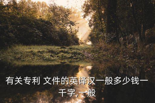 有關(guān)專利 文件的英譯漢一般多少錢一千字,一般