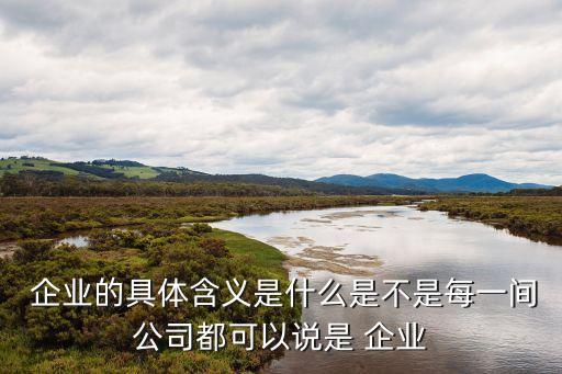 企業(yè)的具體含義是什么是不是每一間公司都可以說是 企業(yè)