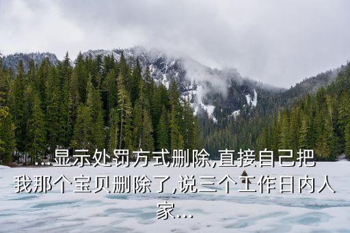 ...顯示處罰方式刪除,直接自己把我那個(gè)寶貝刪除了,說三個(gè)工作日內(nèi)人家...