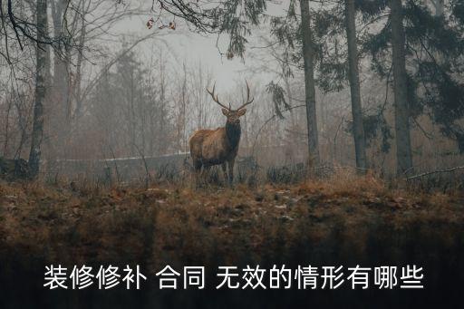  裝修修補 合同 無效的情形有哪些