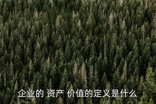 企業(yè)的 資產(chǎn) 價值的定義是什么