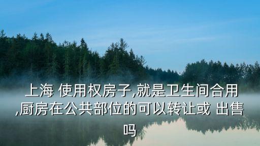  上海 使用權(quán)房子,就是衛(wèi)生間合用,廚房在公共部位的可以轉(zhuǎn)讓或 出售嗎
